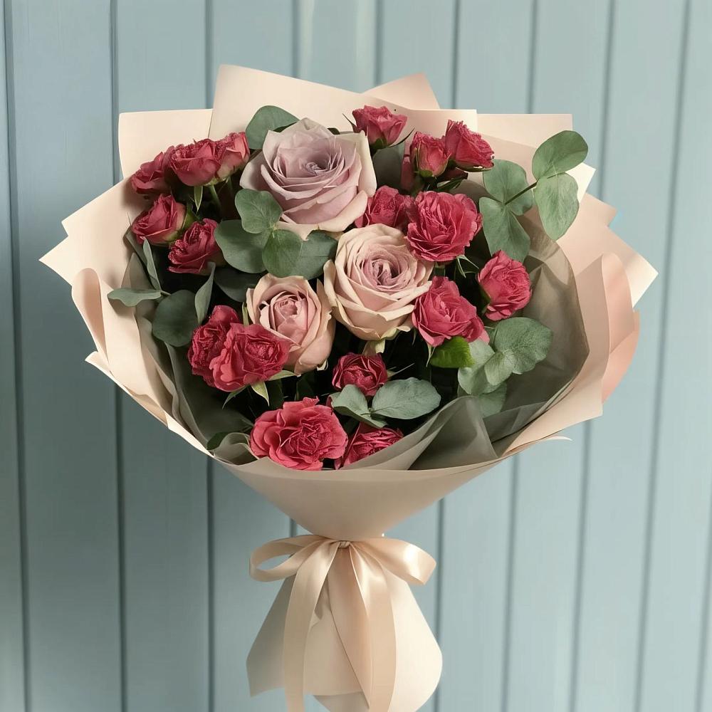 Букет цветов из: Гвоздики и Розы в Радужном Владимирской области