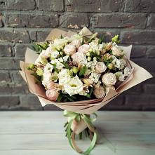 Букет цветов из:  Альстромерии, Розы и Хризантемы в Радужном Владимирской области