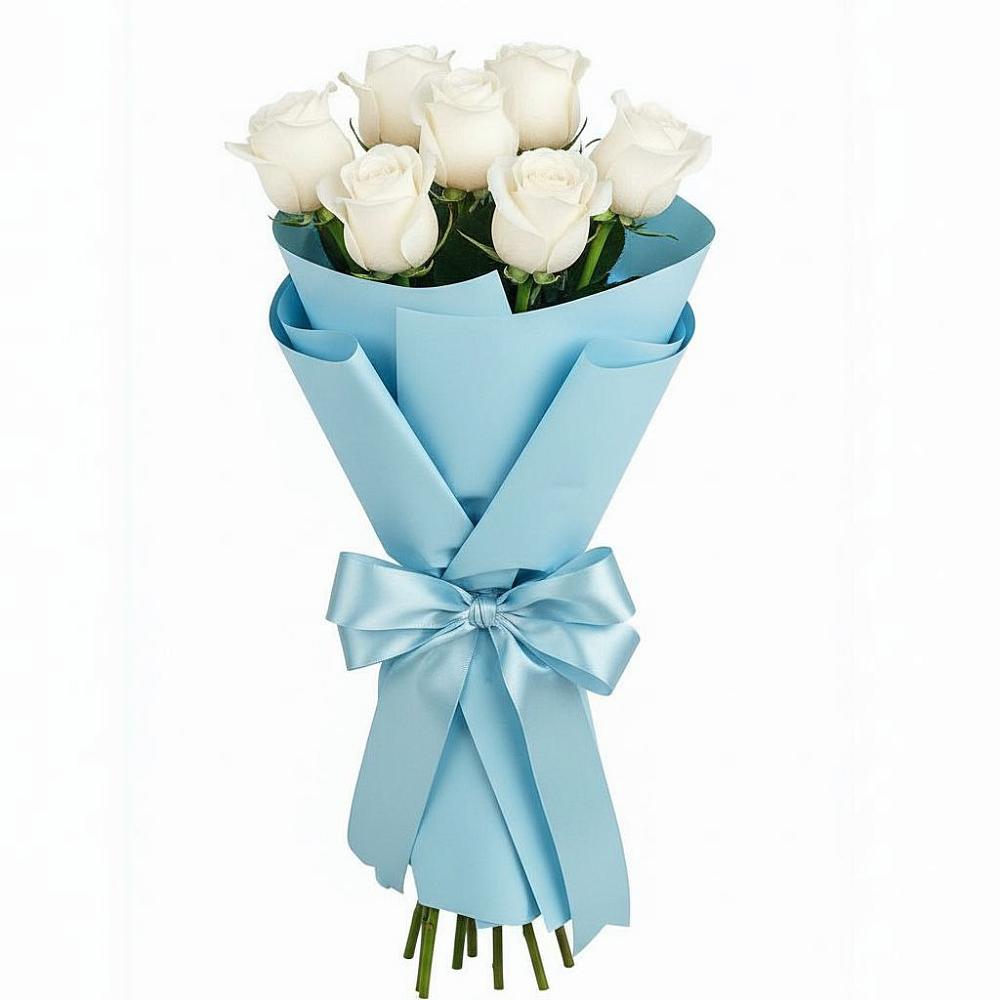 Букет 7 белых роз Проуд в Радужном Владимирской области