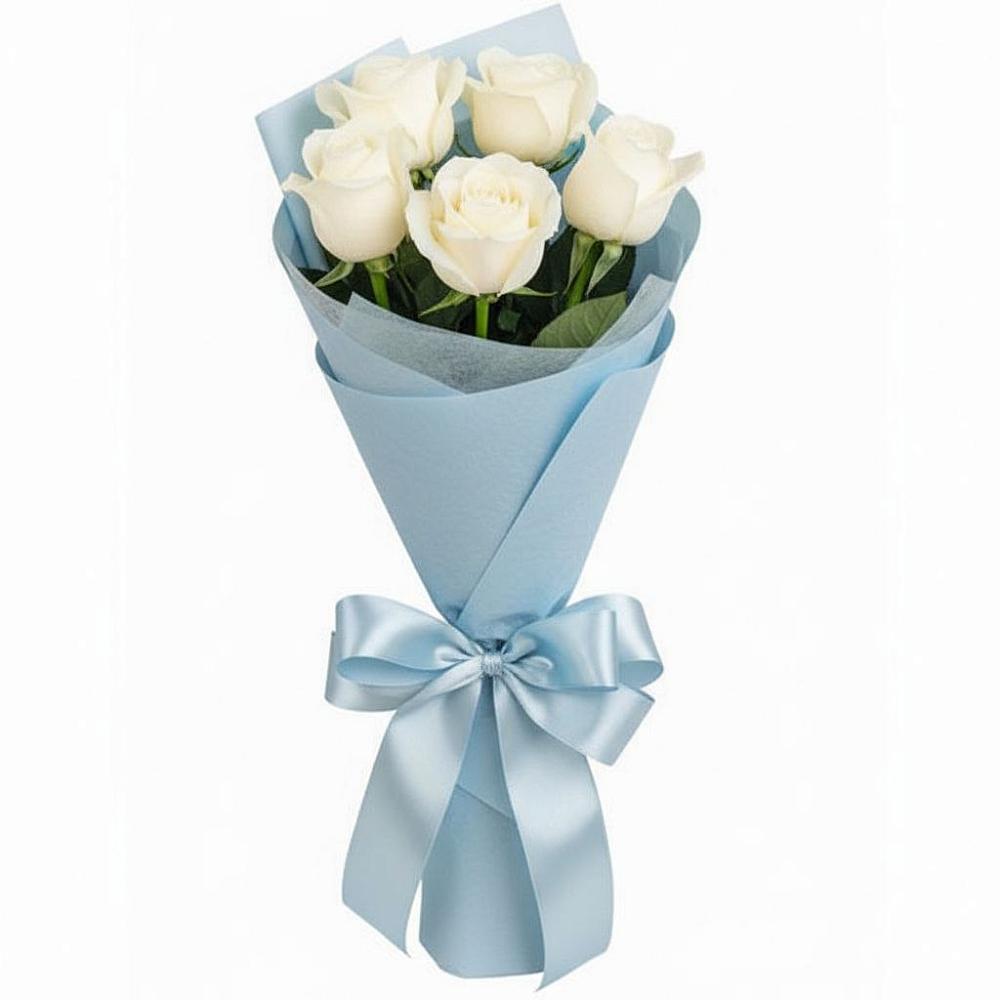 Букет 5 Белых роз Проуд в Радужном Владимирской области