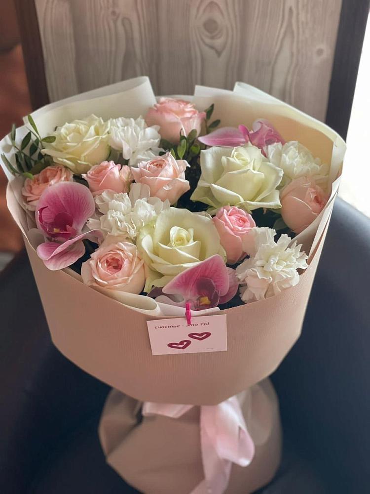 Букет цветов из: Орхидеи, Розы и Гвоздики в Радужном Владимирской области