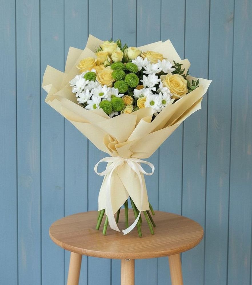 Букет цветов из: Хризантемы и Розы в Радужном Владимирской области