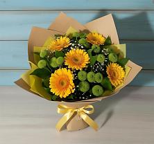 Букет цветов из:  Герберы и Хризантемы в Радужном Владимирской области