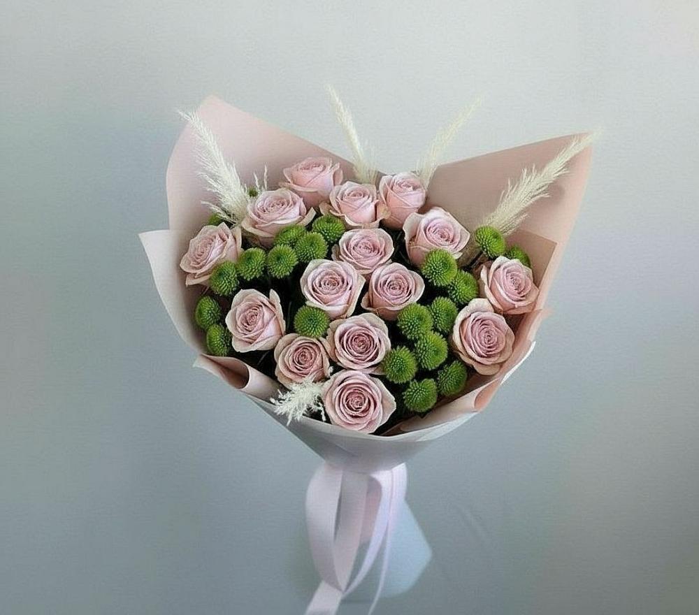 Букет цветов из: Розы и Хризантемы в Радужном Владимирской области