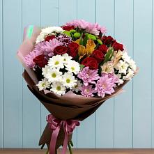 Букет цветов из:  Розы, Хризантемы и Альстромерии в Радужном Владимирской области