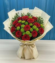 Букет цветов из:  Розы и Хризантемы в Радужном Владимирской области