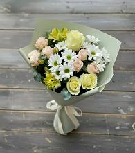 Букет цветов из:  Альстромерии, Розы и Хризантемы в Радужном Владимирской области