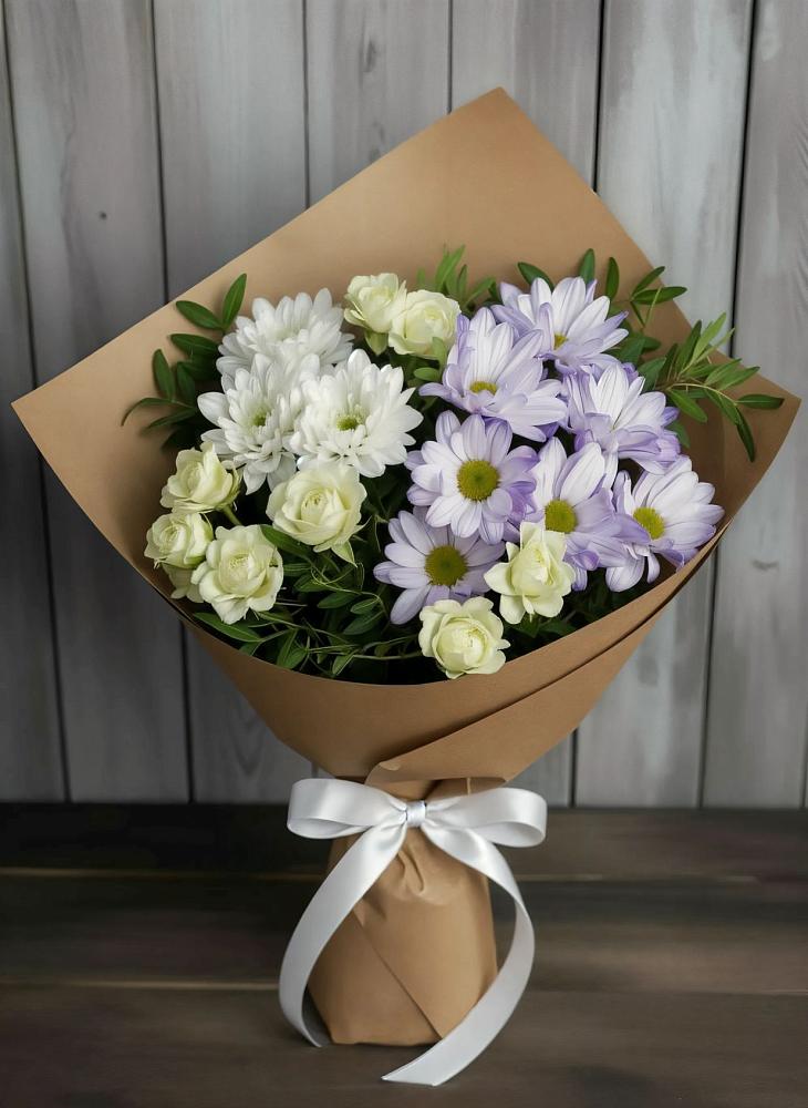 Букет цветов из: Хризантемы и Розы в Радужном Владимирской области